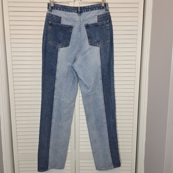 PACSUN Eco Two-Tone '90s Boyfriend Jeans Sz 30 High Rise Patchwork Loose Fit Y2K - Picture 4 of 12
